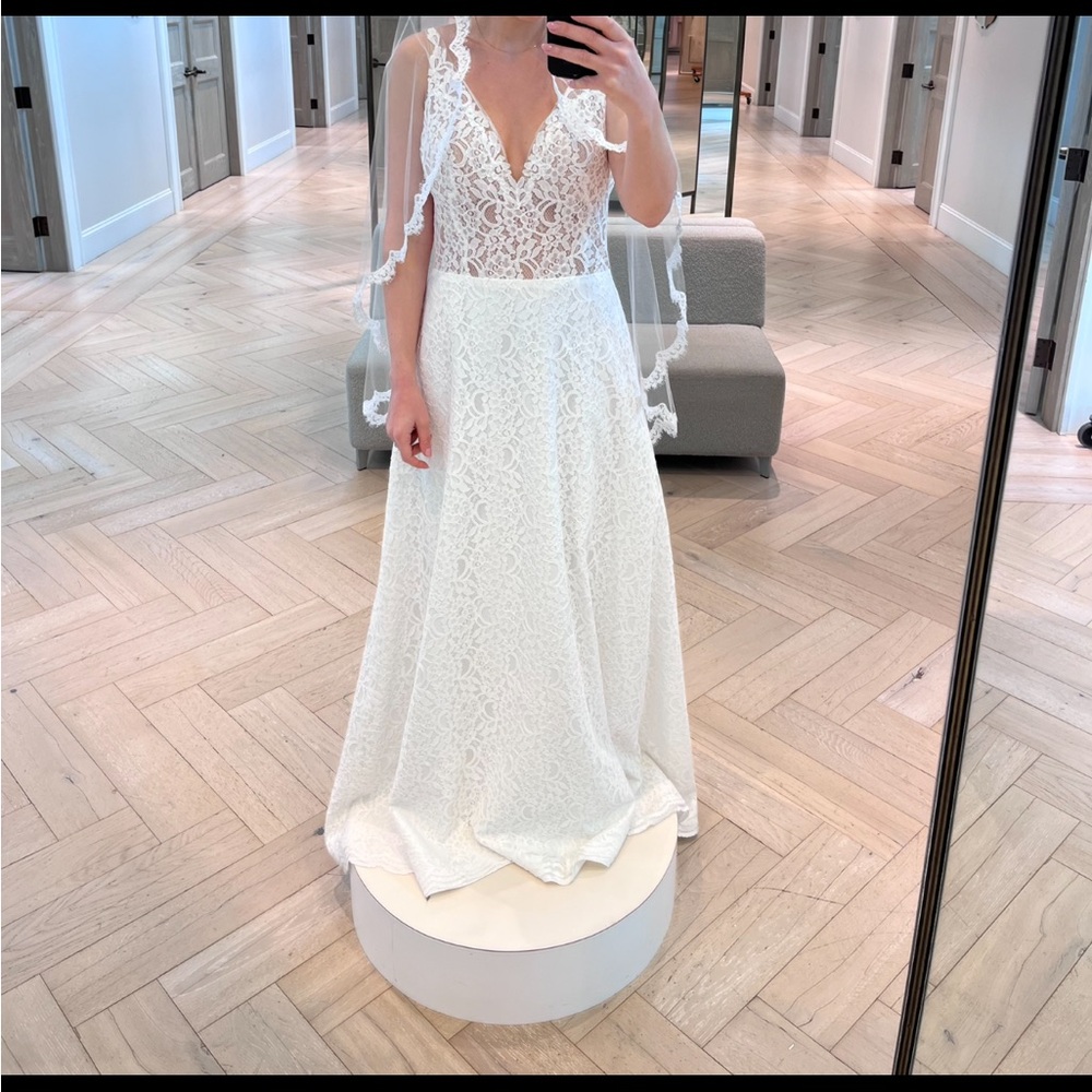Brand New - Mikaella Bridal Ivory Lace Dress Size 12 / Street size US 8